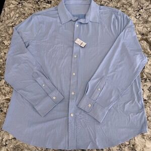 J. Crew Men's Performance Button Down Shirt Dress Casual Stretch Blue XXL NWT